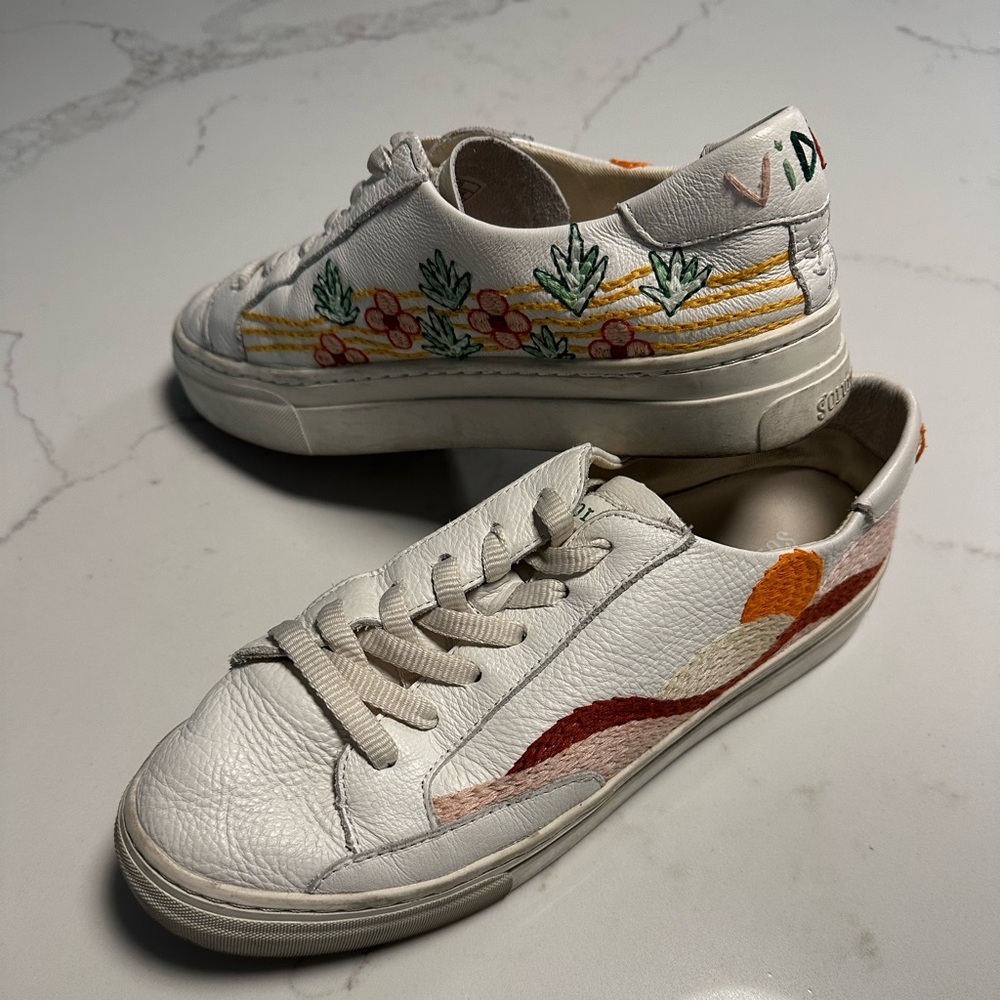 Soludos Embroidered Platform Sneakers